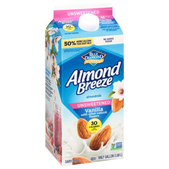 Almond Milk Nutrition Facts Almond Breeze Your Guide