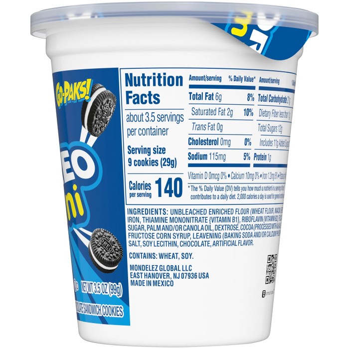 Mini oreos nutrition facts